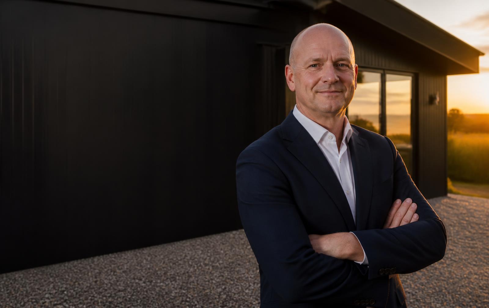 Local energy assessor outside a modern Plymouth home